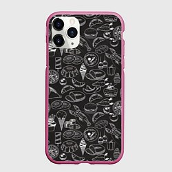 Чехол iPhone 11 Pro матовый Еда, цвет: 3D-малиновый