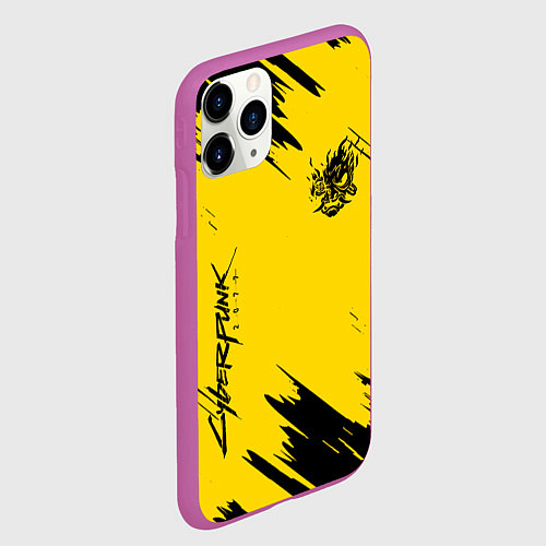 Чехол iPhone 11 Pro матовый CYBERPUNK 2077 / 3D-Фиолетовый – фото 2