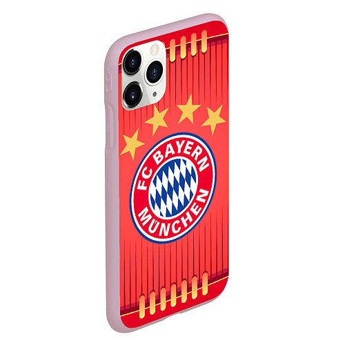 Чехол iPhone 11 Pro матовый BAYERN MUNCHEN / 3D-Розовый – фото 2