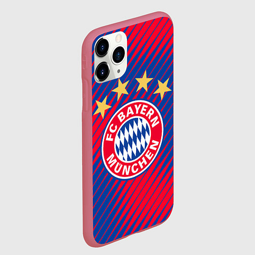 Чехол iPhone 11 Pro матовый BAYERN MUNCHEN / 3D-Малиновый – фото 2