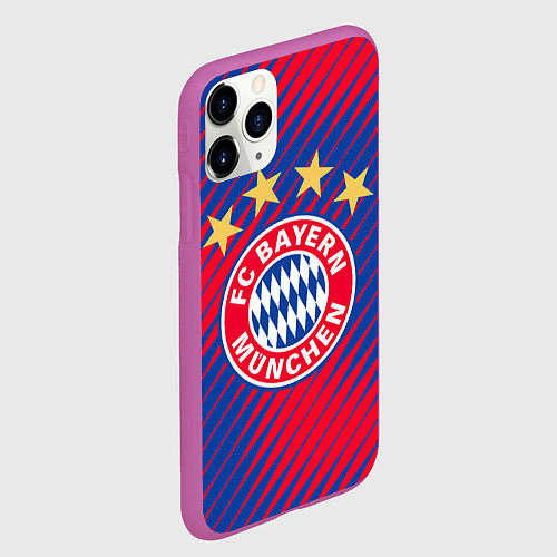 Чехол iPhone 11 Pro матовый BAYERN MUNCHEN / 3D-Фиолетовый – фото 2