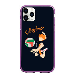 Чехол iPhone 11 Pro матовый Волейбол, цвет: 3D-фиолетовый