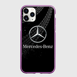 Чехол iPhone 11 Pro матовый MERCEDES, цвет: 3D-фиолетовый