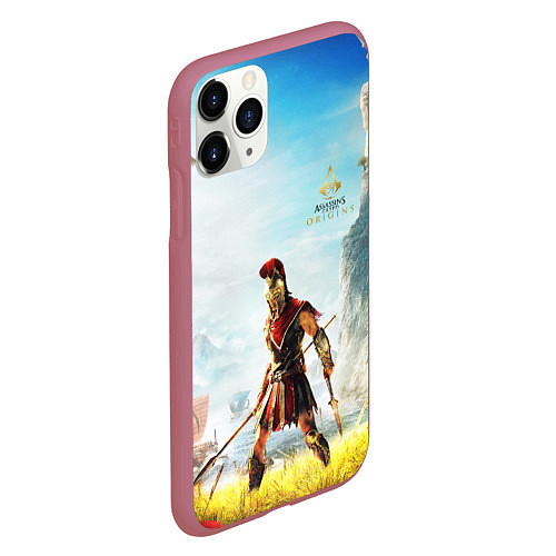 Чехол iPhone 11 Pro матовый AssassinS Creed Origins odyssey / 3D-Малиновый – фото 2