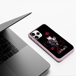 Чехол iPhone 11 Pro матовый HELLTAKER, цвет: 3D-розовый — фото 2