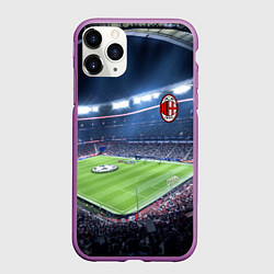 Чехол iPhone 11 Pro матовый FC MILAN, цвет: 3D-фиолетовый