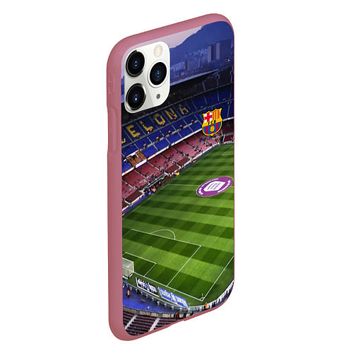 Чехол iPhone 11 Pro матовый FC BARCELONA / 3D-Малиновый – фото 2