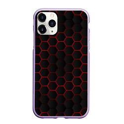 Чехол iPhone 11 Pro матовый 3D black & red, цвет: 3D-светло-сиреневый