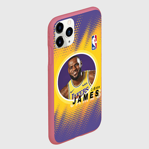 Чехол iPhone 11 Pro матовый LeBron James / 3D-Малиновый – фото 2