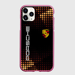 Чехол iPhone 11 Pro матовый PORSCHE, цвет: 3D-малиновый
