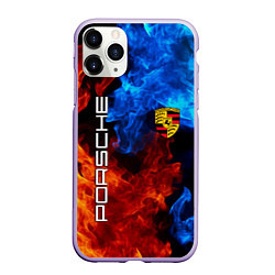 Чехол iPhone 11 Pro матовый PORSCHE, цвет: 3D-светло-сиреневый