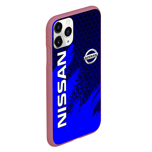 Чехол iPhone 11 Pro матовый NISSAN / 3D-Малиновый – фото 2