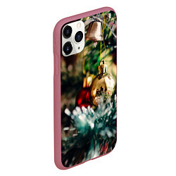 Чехол iPhone 11 Pro матовый Рождество, Новый Год, цвет: 3D-малиновый — фото 2