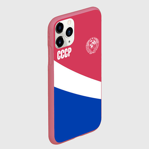 Чехол iPhone 11 Pro матовый СССР / 3D-Малиновый – фото 2