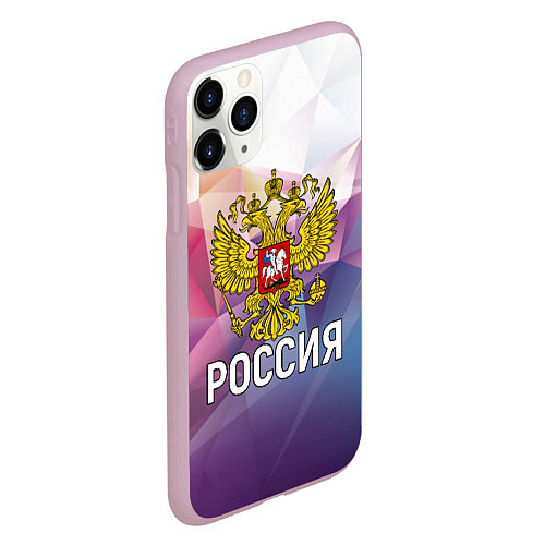 Чехол iPhone 11 Pro матовый РОССИЯ / 3D-Розовый – фото 2