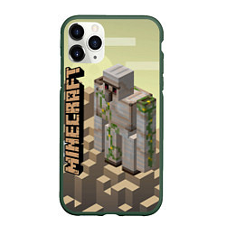 Чехол iPhone 11 Pro матовый Minecraft, цвет: 3D-темно-зеленый