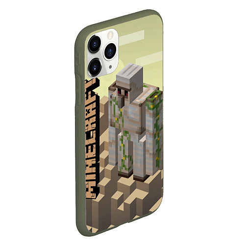 Чехол iPhone 11 Pro матовый Minecraft / 3D-Темно-зеленый – фото 2