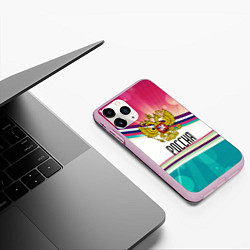 Чехол iPhone 11 Pro матовый РОССИЯ, цвет: 3D-розовый — фото 2