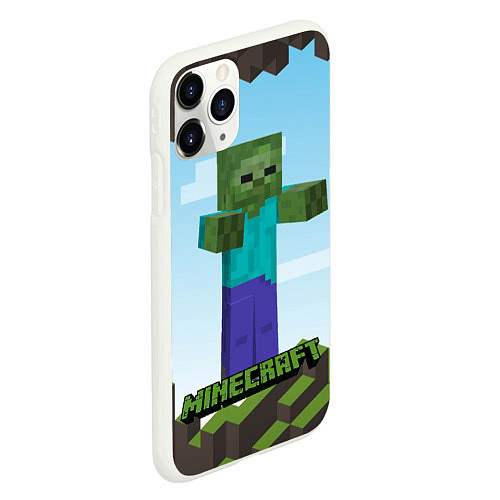 Чехол iPhone 11 Pro матовый Minecraft / 3D-Белый – фото 2