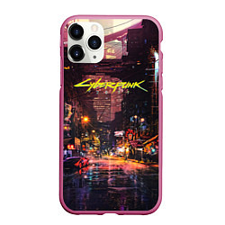 Чехол iPhone 11 Pro матовый CYBERPUNK 2077:КИБЕРПАНК S, цвет: 3D-малиновый