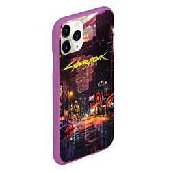 Чехол iPhone 11 Pro матовый CYBERPUNK 2077:КИБЕРПАНК S, цвет: 3D-фиолетовый — фото 2