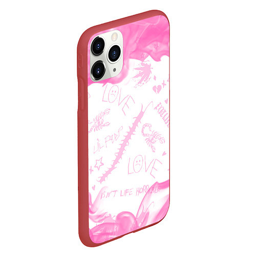 Чехол iPhone 11 Pro матовый LIL PEEP ЛИЛ ПИП / 3D-Красный – фото 2