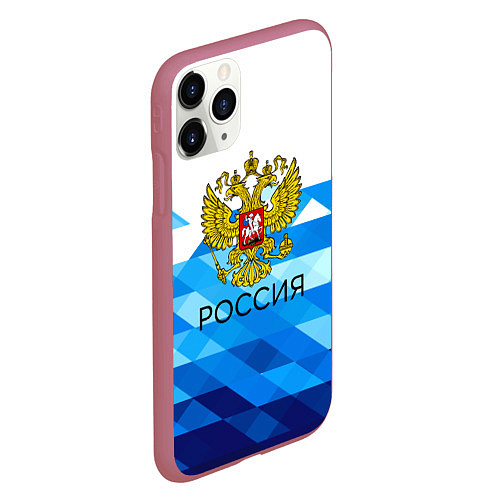 Чехол iPhone 11 Pro матовый РОССИЯ / 3D-Малиновый – фото 2