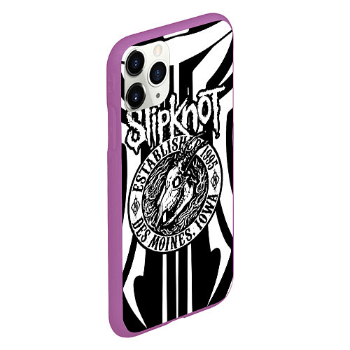 Чехол iPhone 11 Pro матовый Slipknot / 3D-Фиолетовый – фото 2