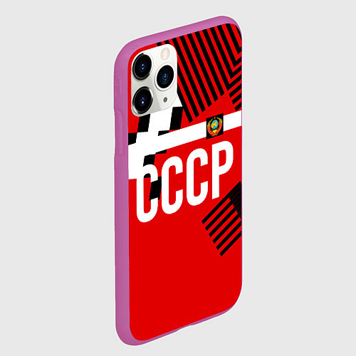 Чехол iPhone 11 Pro матовый Форма сборной по футболу 1991 / 3D-Фиолетовый – фото 2