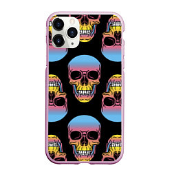 Чехол iPhone 11 Pro матовый Neon skull!