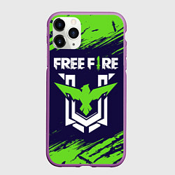 Чехол iPhone 11 Pro матовый FREE FIRE ФРИ ФАЕР, цвет: 3D-фиолетовый