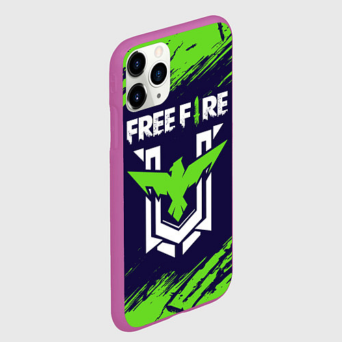 Чехол iPhone 11 Pro матовый FREE FIRE ФРИ ФАЕР / 3D-Фиолетовый – фото 2