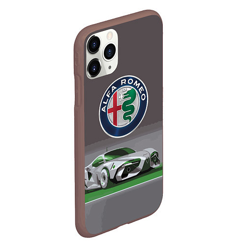 Чехол iPhone 11 Pro матовый Alfa Romeo motorsport / 3D-Коричневый – фото 2