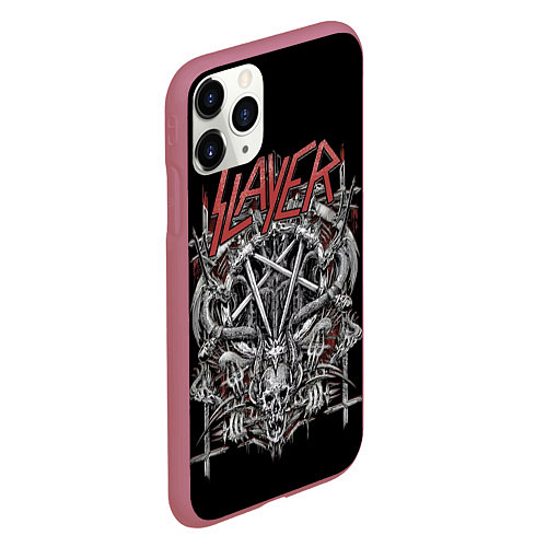 Чехол iPhone 11 Pro матовый Slayer / 3D-Малиновый – фото 2