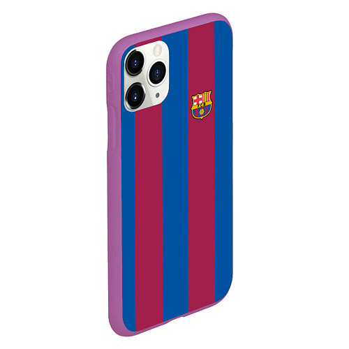 Чехол iPhone 11 Pro матовый FC Barcelona 2021 / 3D-Фиолетовый – фото 2