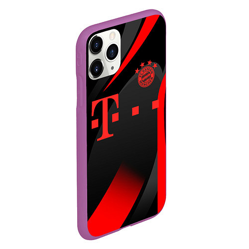 Чехол iPhone 11 Pro матовый FC Bayern Munchen / 3D-Фиолетовый – фото 2