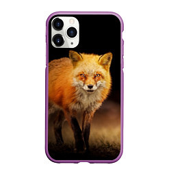 Чехол iPhone 11 Pro матовый Лиса, цвет: 3D-фиолетовый