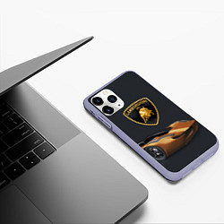 Чехол iPhone 11 Pro матовый Lamborghini- motorsport, цвет: 3D-светло-сиреневый — фото 2