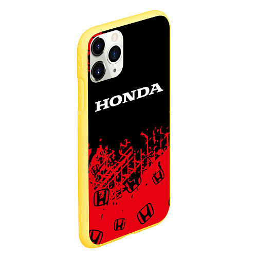 Чехол iPhone 11 Pro матовый HONDA ХОНДА / 3D-Желтый – фото 2