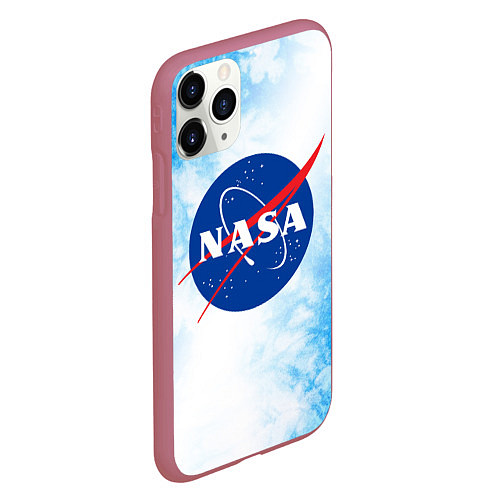 Чехол iPhone 11 Pro матовый NASA НАСА / 3D-Малиновый – фото 2