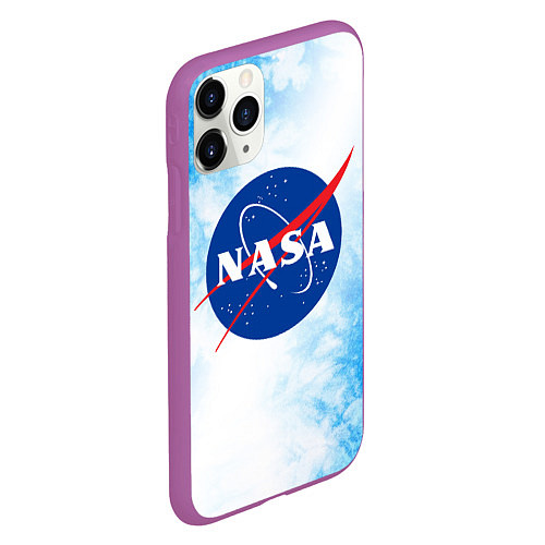 Чехол iPhone 11 Pro матовый NASA НАСА / 3D-Фиолетовый – фото 2