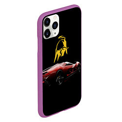 Чехол iPhone 11 Pro матовый Lamborghini - motorsport, цвет: 3D-фиолетовый — фото 2