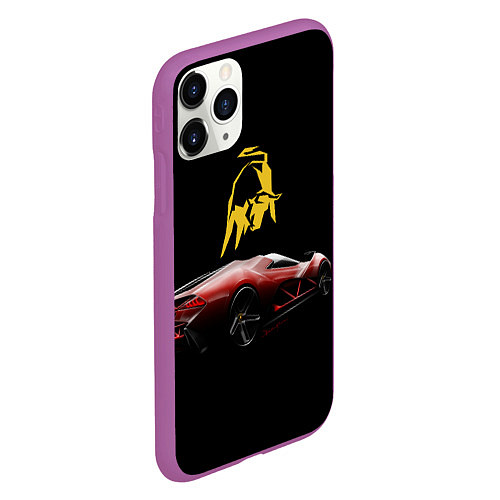 Чехол iPhone 11 Pro матовый Lamborghini - motorsport / 3D-Фиолетовый – фото 2