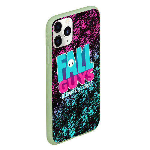 Чехол iPhone 11 Pro матовый FALL GUYS / 3D-Салатовый – фото 2