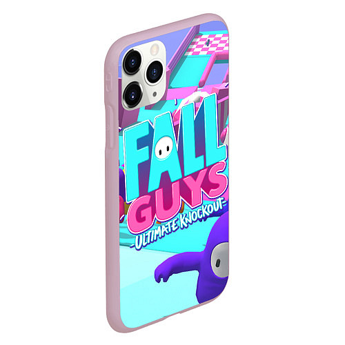 Чехол iPhone 11 Pro матовый Fall Guys / 3D-Розовый – фото 2