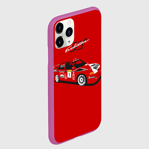 Чехол iPhone 11 Pro матовый Mitsubishi Lancer Evolution VI / 3D-Фиолетовый – фото 2