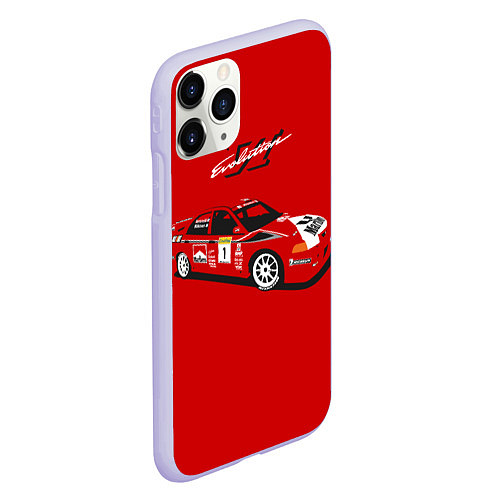 Чехол iPhone 11 Pro матовый Mitsubishi Lancer Evolution VI / 3D-Светло-сиреневый – фото 2