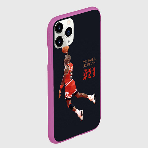 Чехол iPhone 11 Pro матовый MICHAEL JORDAN / 3D-Фиолетовый – фото 2