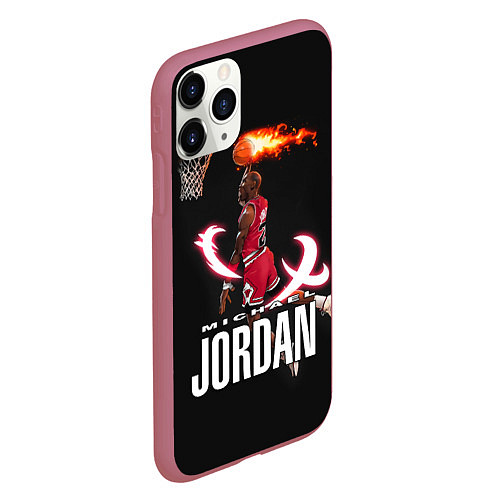 Чехол iPhone 11 Pro матовый MICHAEL JORDAN / 3D-Малиновый – фото 2