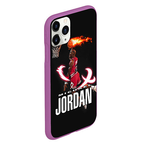 Чехол iPhone 11 Pro матовый MICHAEL JORDAN / 3D-Фиолетовый – фото 2